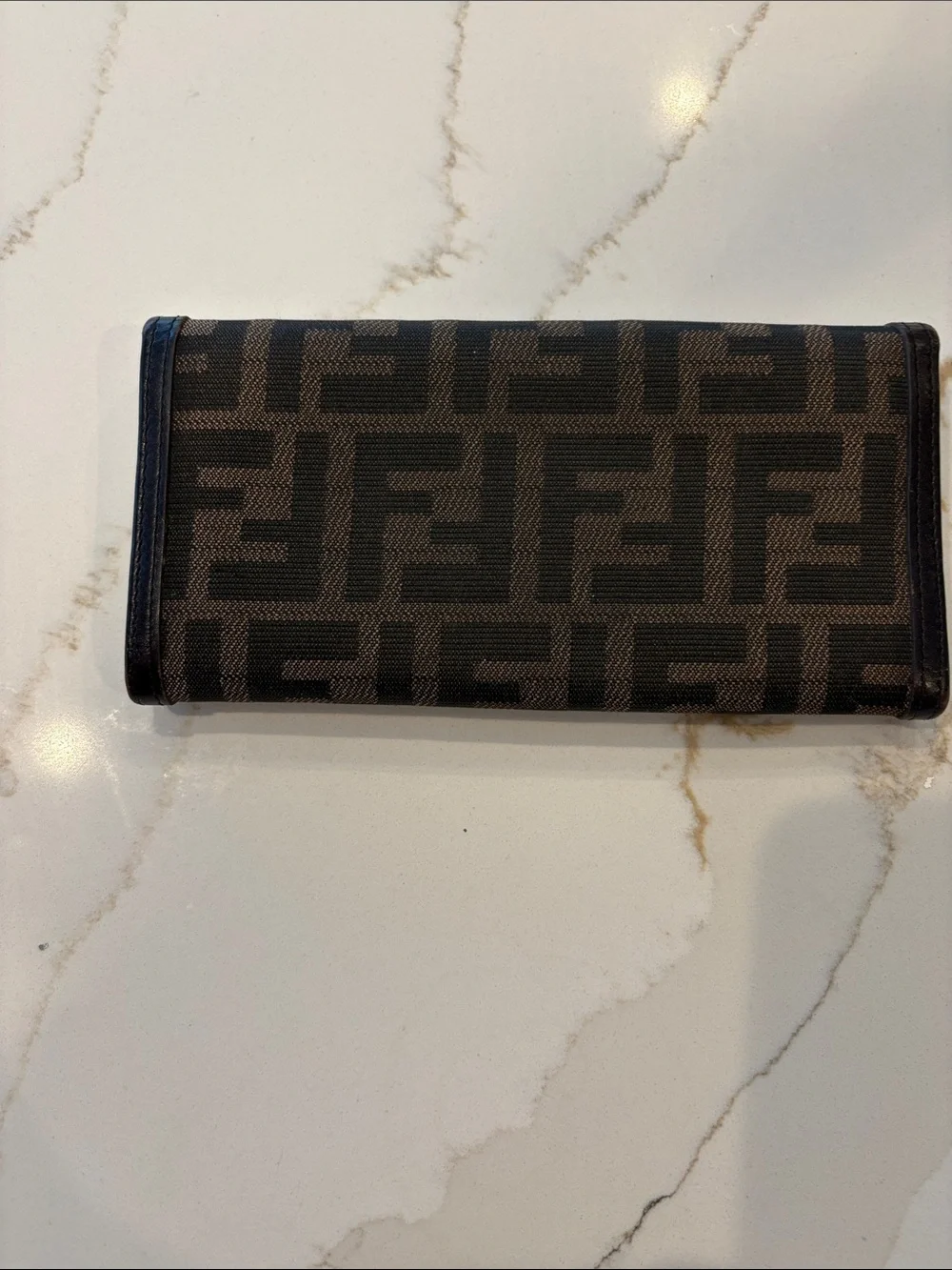 Fendi Brown and Tan FF Logo Wallet